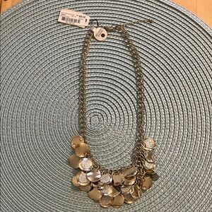 Goldtone and Silver Sparkle Statement Necklace